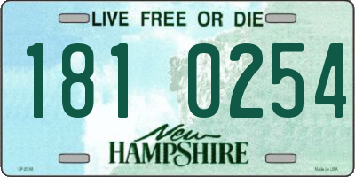 NH license plate 1810254