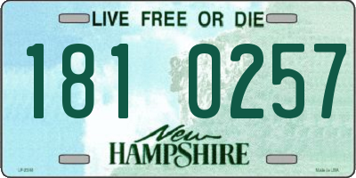 NH license plate 1810257