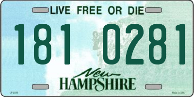 NH license plate 1810281