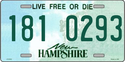 NH license plate 1810293