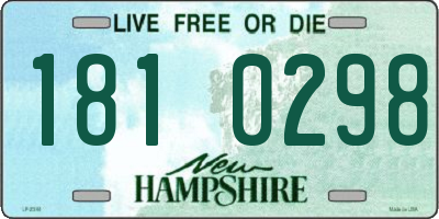 NH license plate 1810298