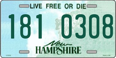NH license plate 1810308