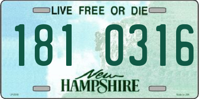 NH license plate 1810316