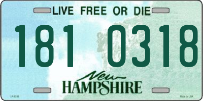NH license plate 1810318