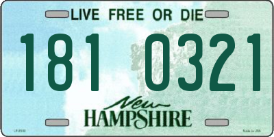NH license plate 1810321