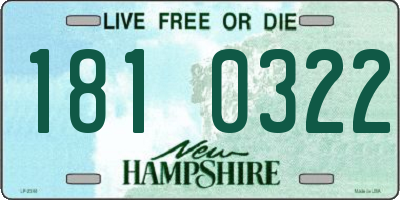 NH license plate 1810322