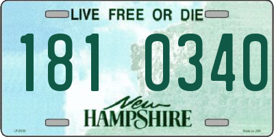 NH license plate 1810340