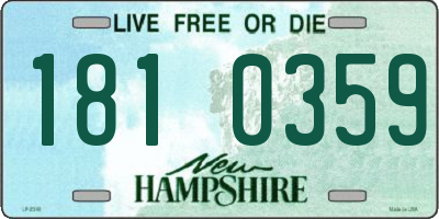 NH license plate 1810359