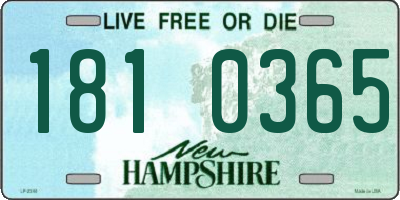 NH license plate 1810365