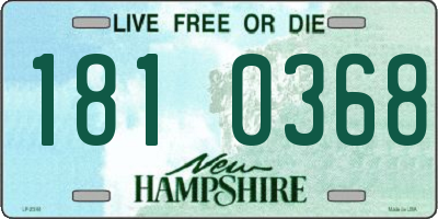 NH license plate 1810368