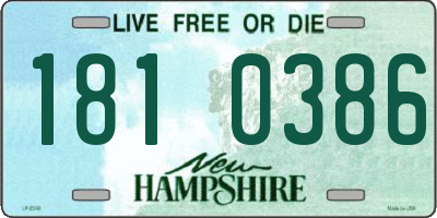 NH license plate 1810386