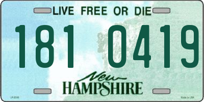 NH license plate 1810419