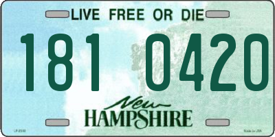 NH license plate 1810420