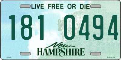 NH license plate 1810494