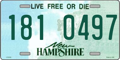 NH license plate 1810497