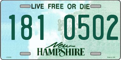 NH license plate 1810502