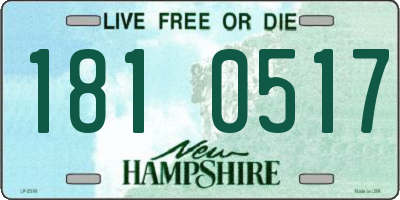 NH license plate 1810517