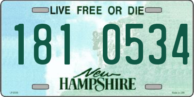 NH license plate 1810534