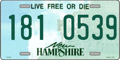 NH license plate 1810539