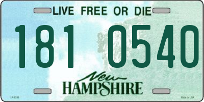 NH license plate 1810540