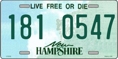 NH license plate 1810547