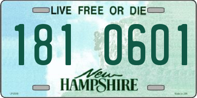 NH license plate 1810601