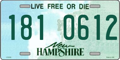 NH license plate 1810612