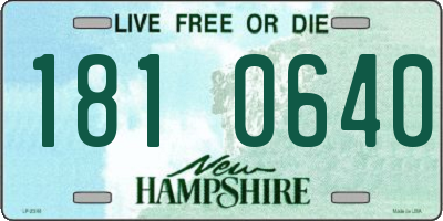 NH license plate 1810640