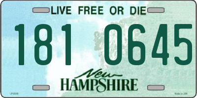 NH license plate 1810645