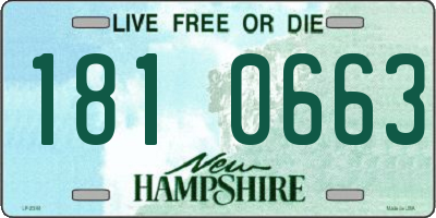 NH license plate 1810663