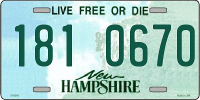 NH license plate 1810670