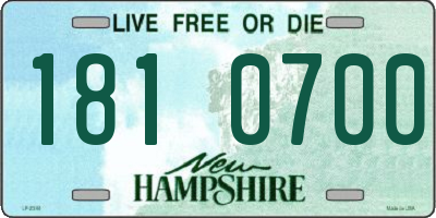 NH license plate 1810700