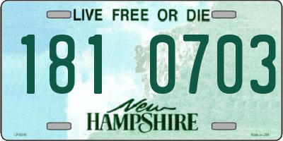NH license plate 1810703