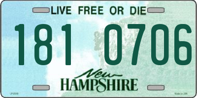 NH license plate 1810706