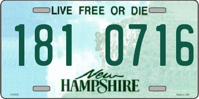 NH license plate 1810716
