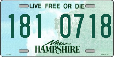 NH license plate 1810718