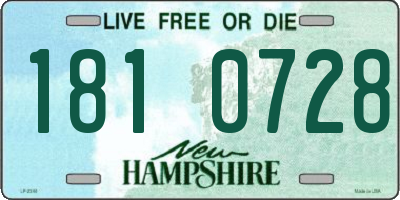NH license plate 1810728