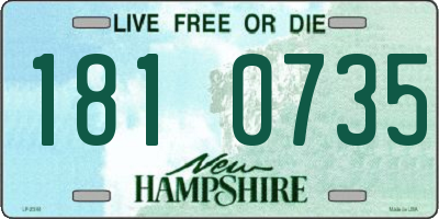 NH license plate 1810735