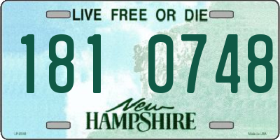 NH license plate 1810748