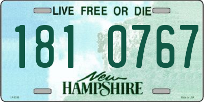 NH license plate 1810767
