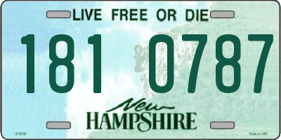 NH license plate 1810787