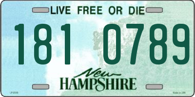 NH license plate 1810789