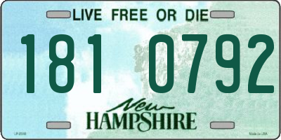 NH license plate 1810792