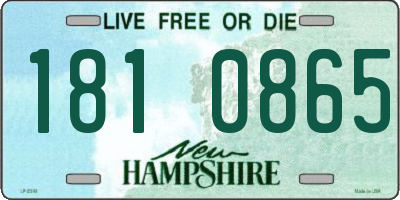 NH license plate 1810865