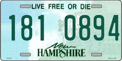 NH license plate 1810894