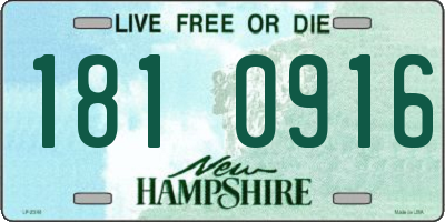 NH license plate 1810916