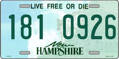 NH license plate 1810926