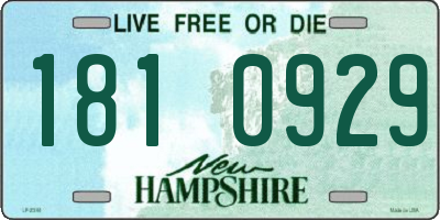 NH license plate 1810929