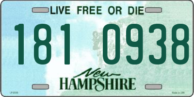 NH license plate 1810938