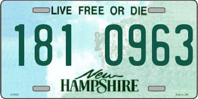 NH license plate 1810963